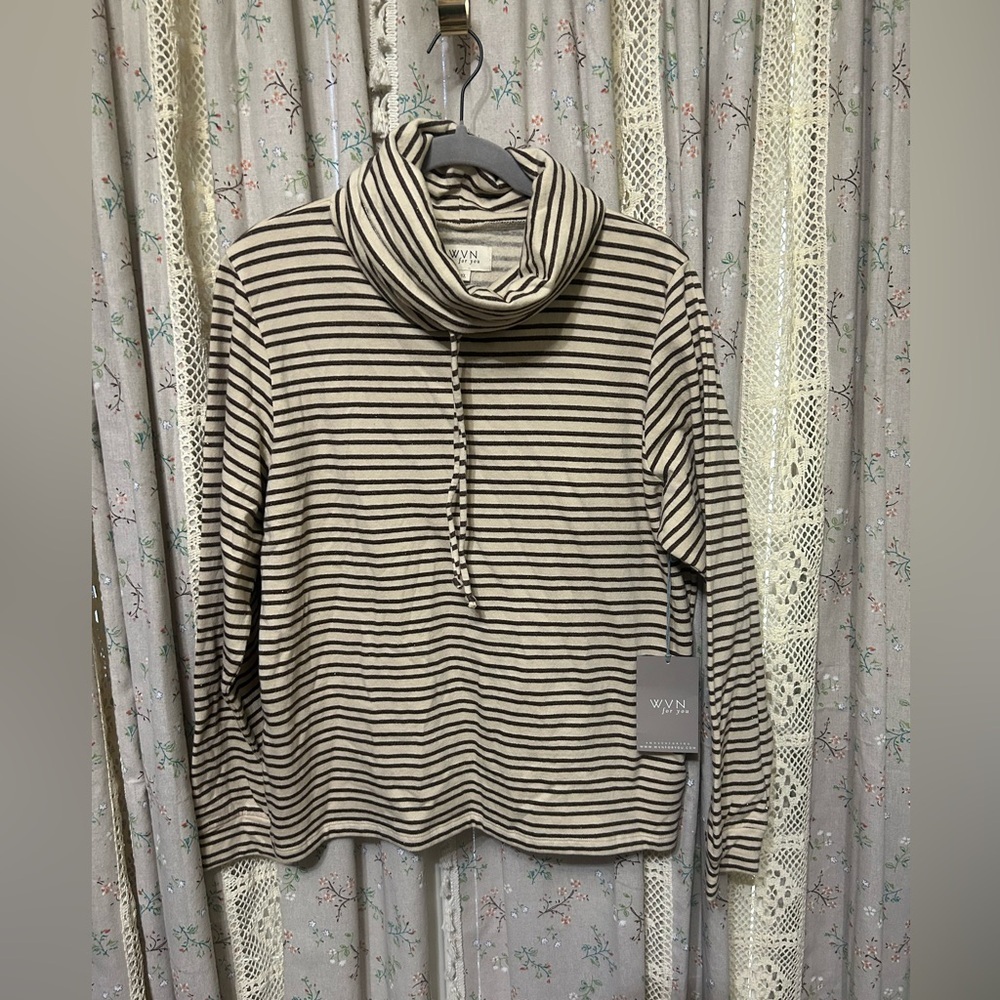 WVN‎ For You Alignment Top Puce Stripe Fair Trade Size XL NWT